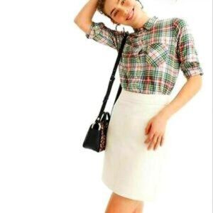 J.CREW Classic Fit Boy Shirt Coral Tartan